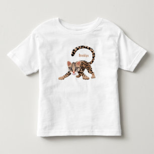 Cute ocelot cartoon illustration toddler T-Shirt