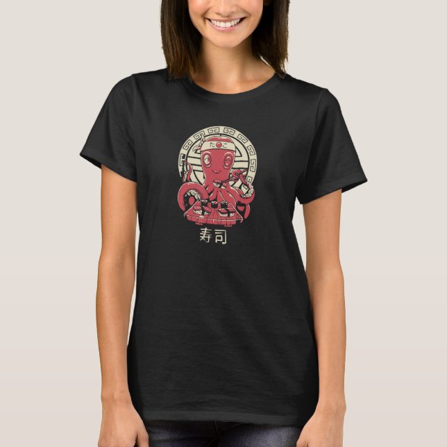 Cute Octo Sushi Bar Raw Fish Roll Cook For Life Ta T-Shirt (Front)