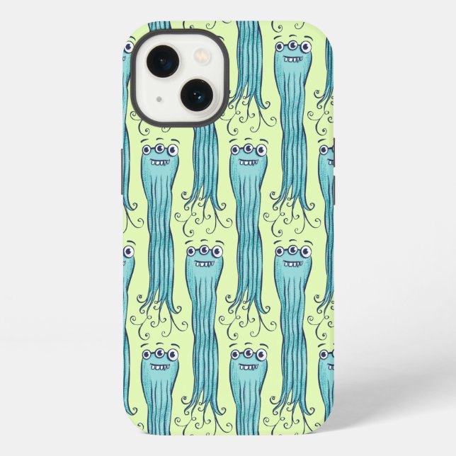 Cute Octopus Alien Monster Character iPhone Case (Back)