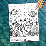 Cute Octopus and Fish | Kid's Colouring Page<br><div class="desc">An adorable octopus,  fish and coral sea creature themed colouring page fliers for kids. Buy colouring pages in bulk for kids,  schools and birthday parties.</div>