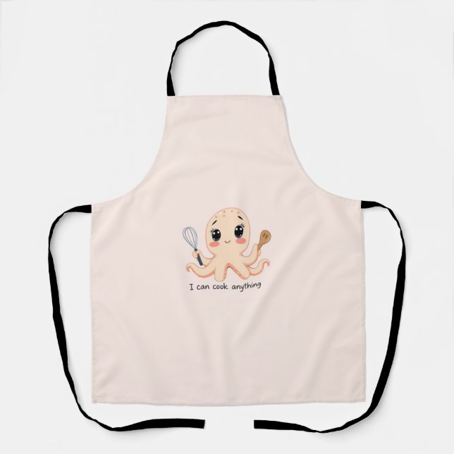 Cute Octopus Apron - I can cook anything (Front)