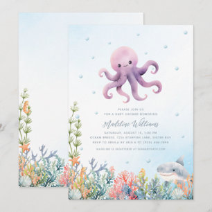Cute Octopus Baby Shower Invitation