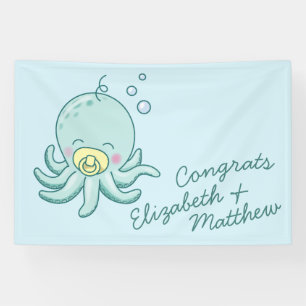 Cute Octopus Baby Shower Kawaii Banner