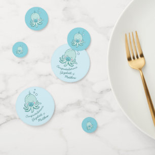 Cute Octopus Baby Shower Kawaii Blue Boy Confetti