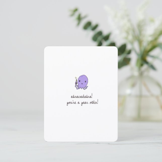 Cute Octopus Birthday Card (Standing Front)