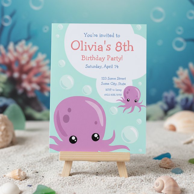 Cute Octopus Birthday Invitation (Creator Uploaded)