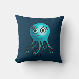 Cute Octopus Blue Cartoon Sea Animal Cushion