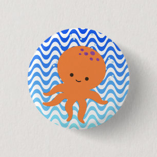 Cute Octopus Cartoon 3 Cm Round Badge