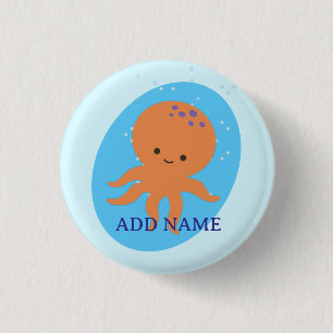 Cute Octopus Cartoon 3 Cm Round Badge