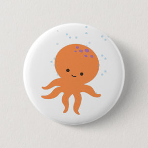 Cute Octopus Cartoon 6 Cm Round Badge