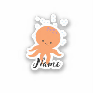 Cute Octopus Cartoon Add Name