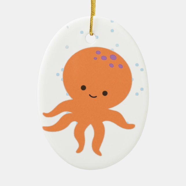 Cute Octopus Cartoon Ceramic Tree Decoration (Front)