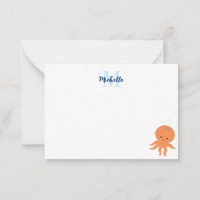 Cute Octopus Cartoon Custom Monogram
