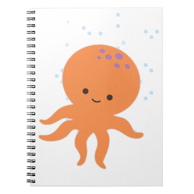 Cute Octopus Cartoon Notebook (Front)