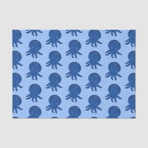 Cute Octopus Cartoon Old Paper Print