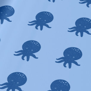 Cute Octopus Cartoon Old Paper Print
