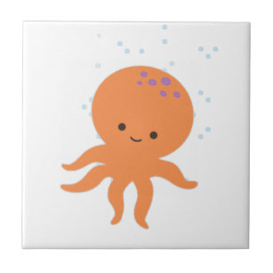 Cute Octopus Cartoon Tile