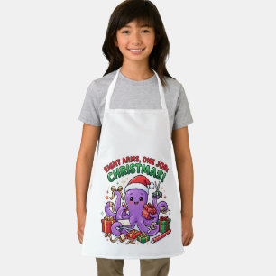 Cute Octopus Christmas Gift Wrapping Design Apron
