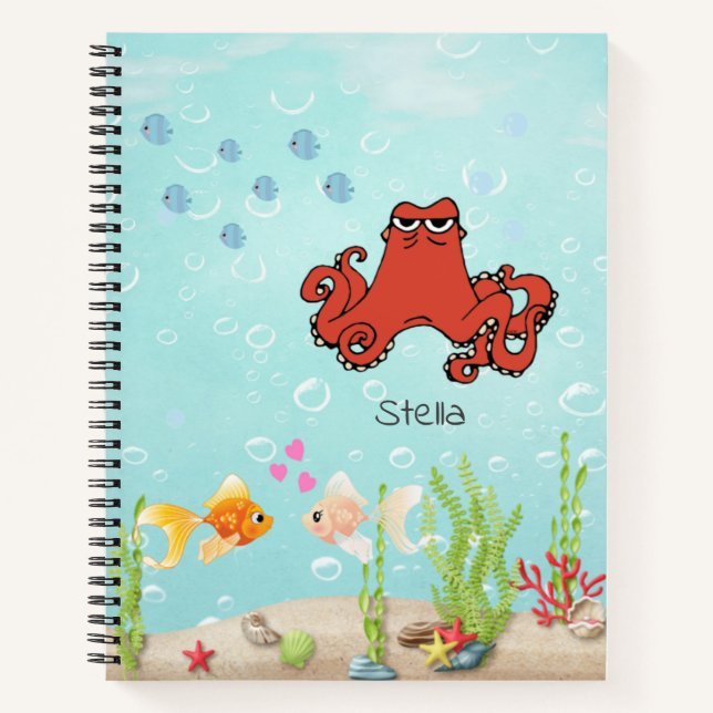 Cute Octopus Colourful Sketchbook Kids Notebook (Front)