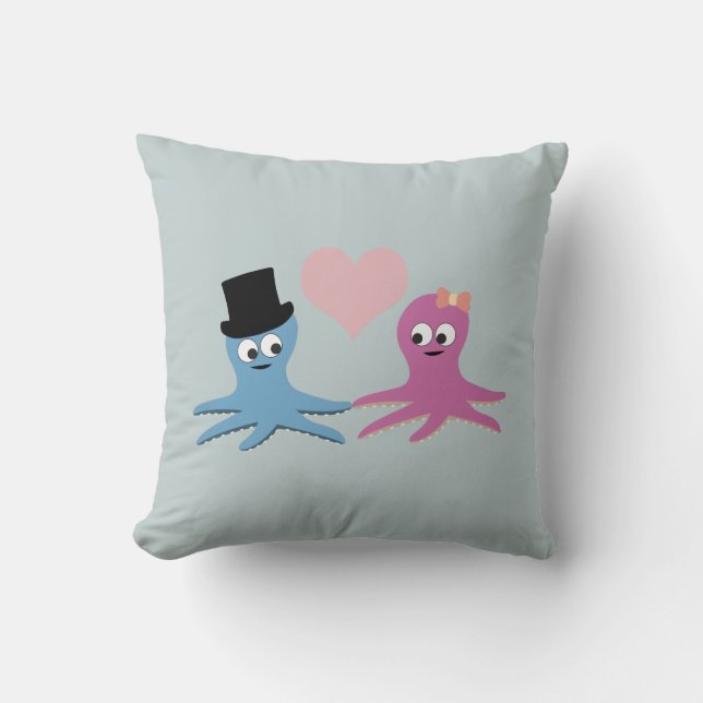 Cute Octopus Couple Cushion (Front)