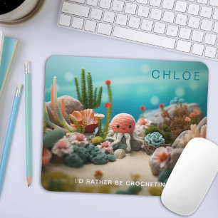 Cute Octopus Crochet Lover Custom Mouse Mat