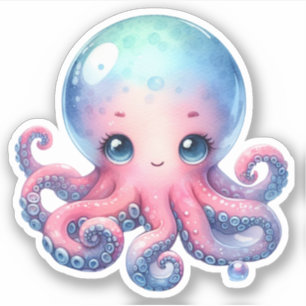 Cute Octopus Custom-Cut Vinyl Stickers