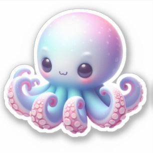 Cute Octopus Custom-Cut Vinyl Stickers