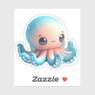 Cute Octopus Custom-Cut Vinyl Stickers