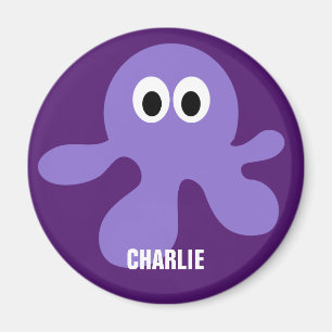 Cute Octopus custom monogram magnet