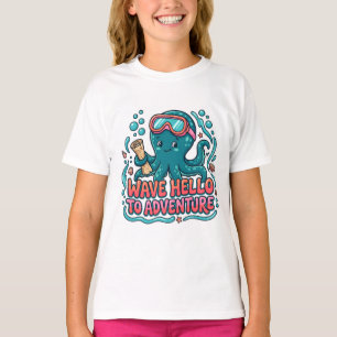 Cute Octopus Explorer "Wave Hello to Adventure" T-Shirt
