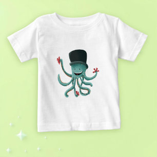 Cute Octopus Illusionist Magician Baby T-Shirt