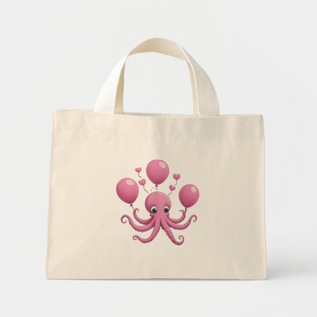Cute octopus  mini tote bag (Front)