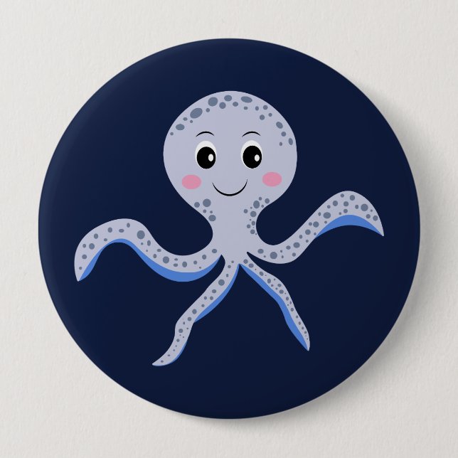 Cute Octopus Pattern 10 Cm Round Badge (Front)