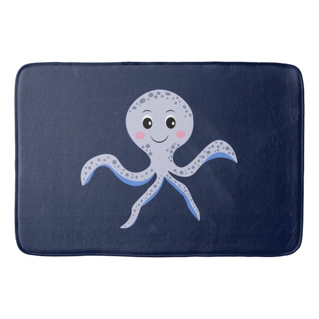 Cute Octopus Pattern Bath Mat (Front)
