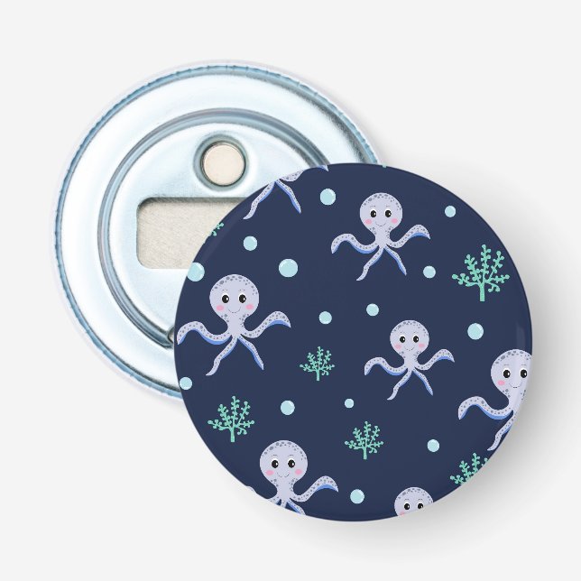 Cute Octopus Pattern Bottle Opener (Front)