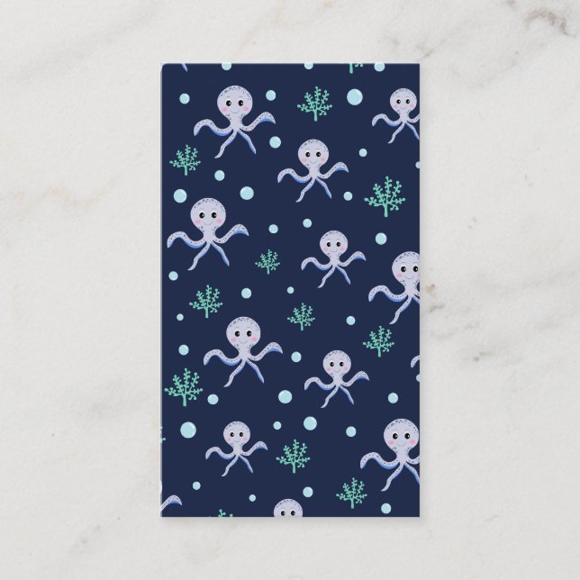 Cute Octopus Pattern Business Card (Front)