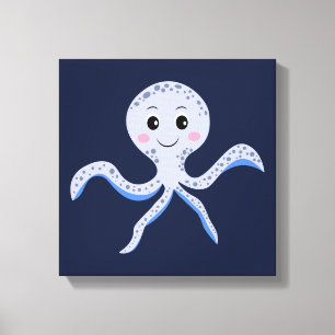 Cute Octopus Pattern Canvas Print