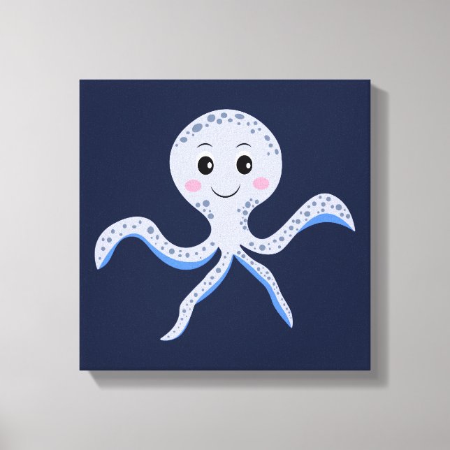Cute Octopus Pattern Canvas Print (Front)