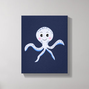 Cute Octopus Pattern Canvas Print