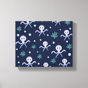 Cute Octopus Pattern Canvas Print
