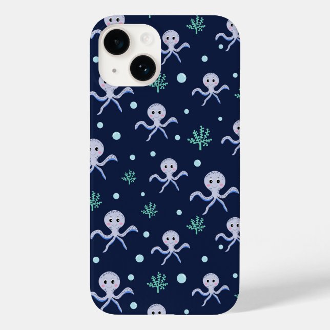 Cute Octopus Pattern Case-Mate iPhone Case (Back)