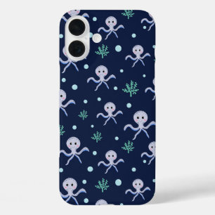 Cute Octopus Pattern iPhone 16 Plus Case