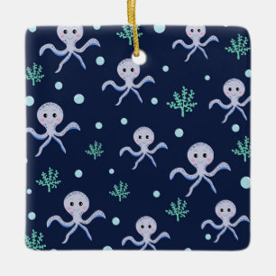 Cute Octopus Pattern Ceramic Ornament