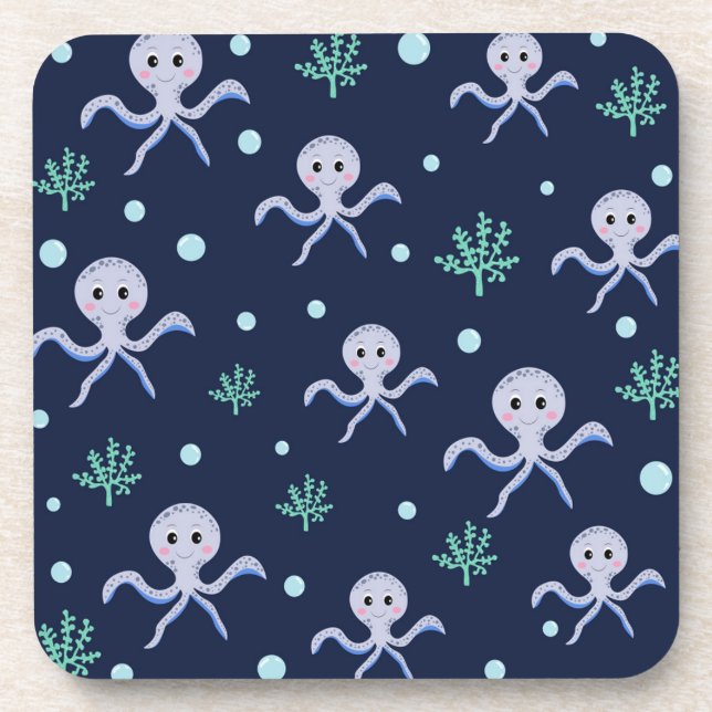 Cute Octopus Pattern Coaster (Front)