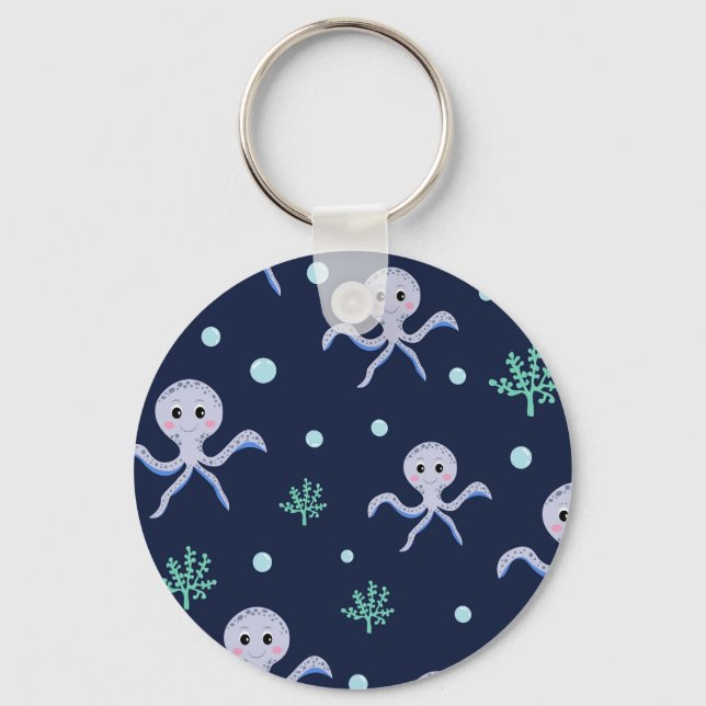 Cute Octopus Pattern Key Ring (Front)