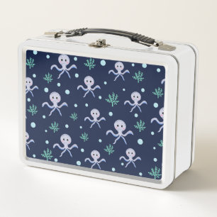 Cute Octopus Pattern Metal Lunch Box