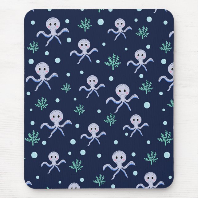 Cute Octopus Pattern Mouse Mat (Front)