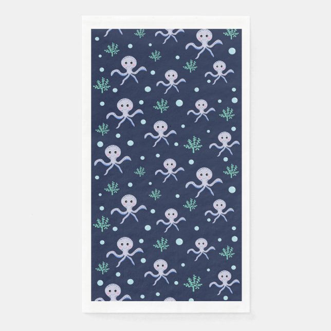 Cute Octopus Pattern Napkin (Front)