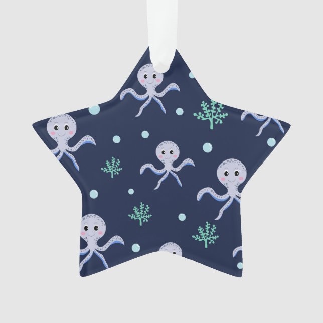 Cute Octopus Pattern Ornament (Front)