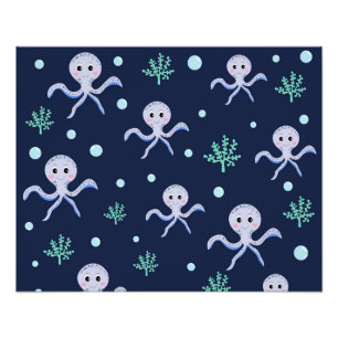 Cute Octopus Pattern Photo Print